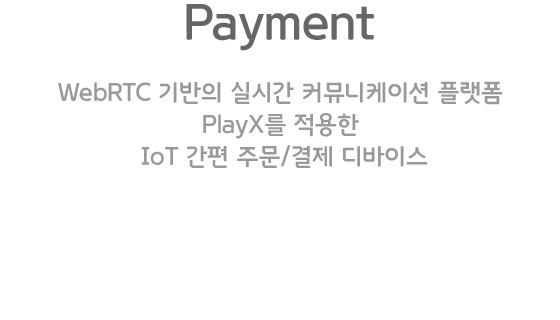 Payment. WebRTC 기반의 실시간 커뮤니케이션 플랫폼 PlayX를 적용한 IoT 간편 주문/결제 디바이스